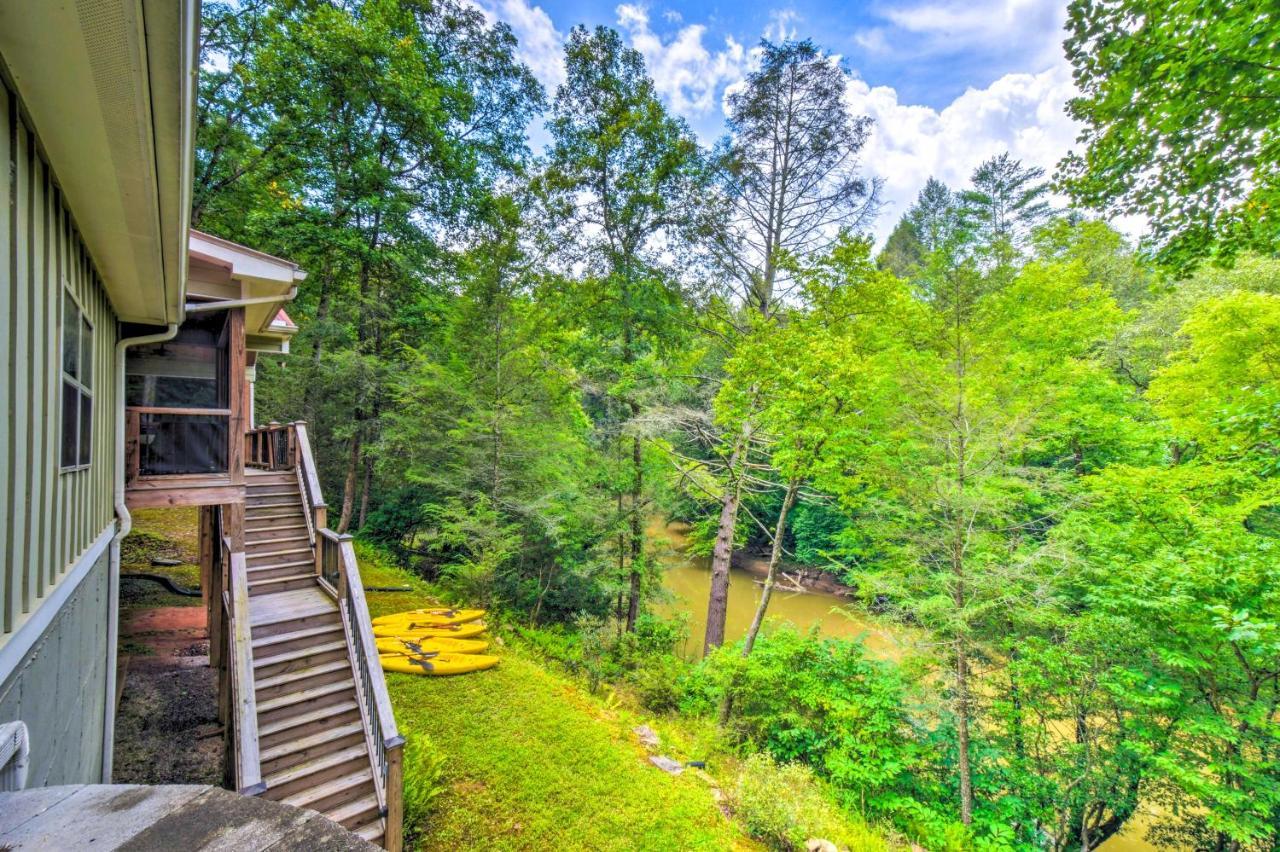 Cozy Riverside Dahlonega Home With Kayaks And Fire Pit Exterior photo